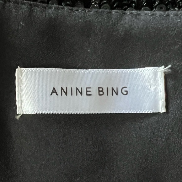 Anine Bing Elena Black Sequin Mini Dress Large Size Medium - Picture 8 of 10